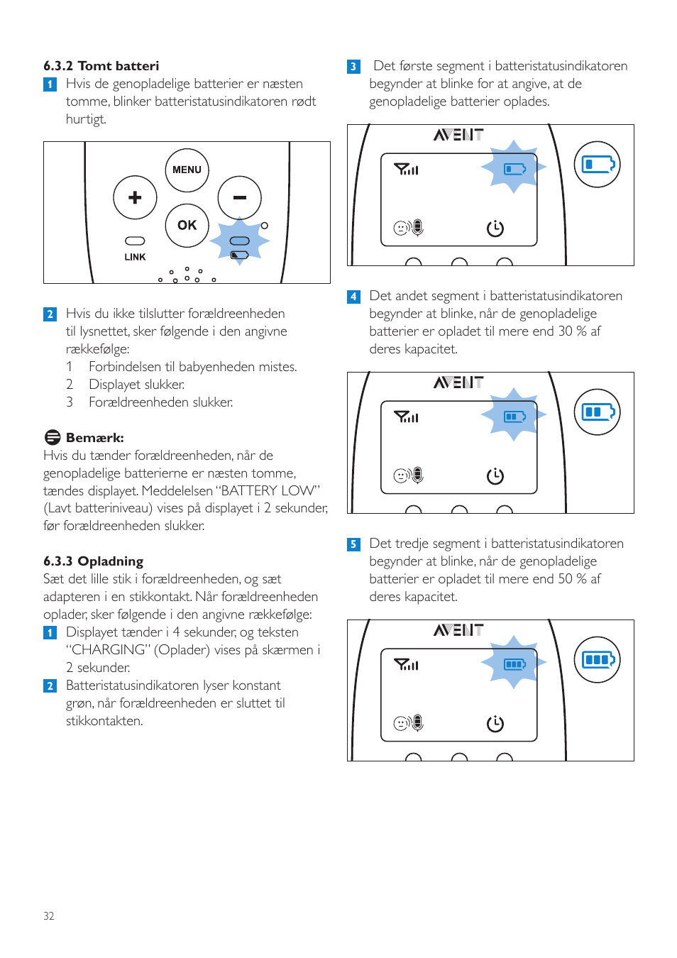 Philips AVENT Écoute-bébé DECT User Manual | Page 32 / 294