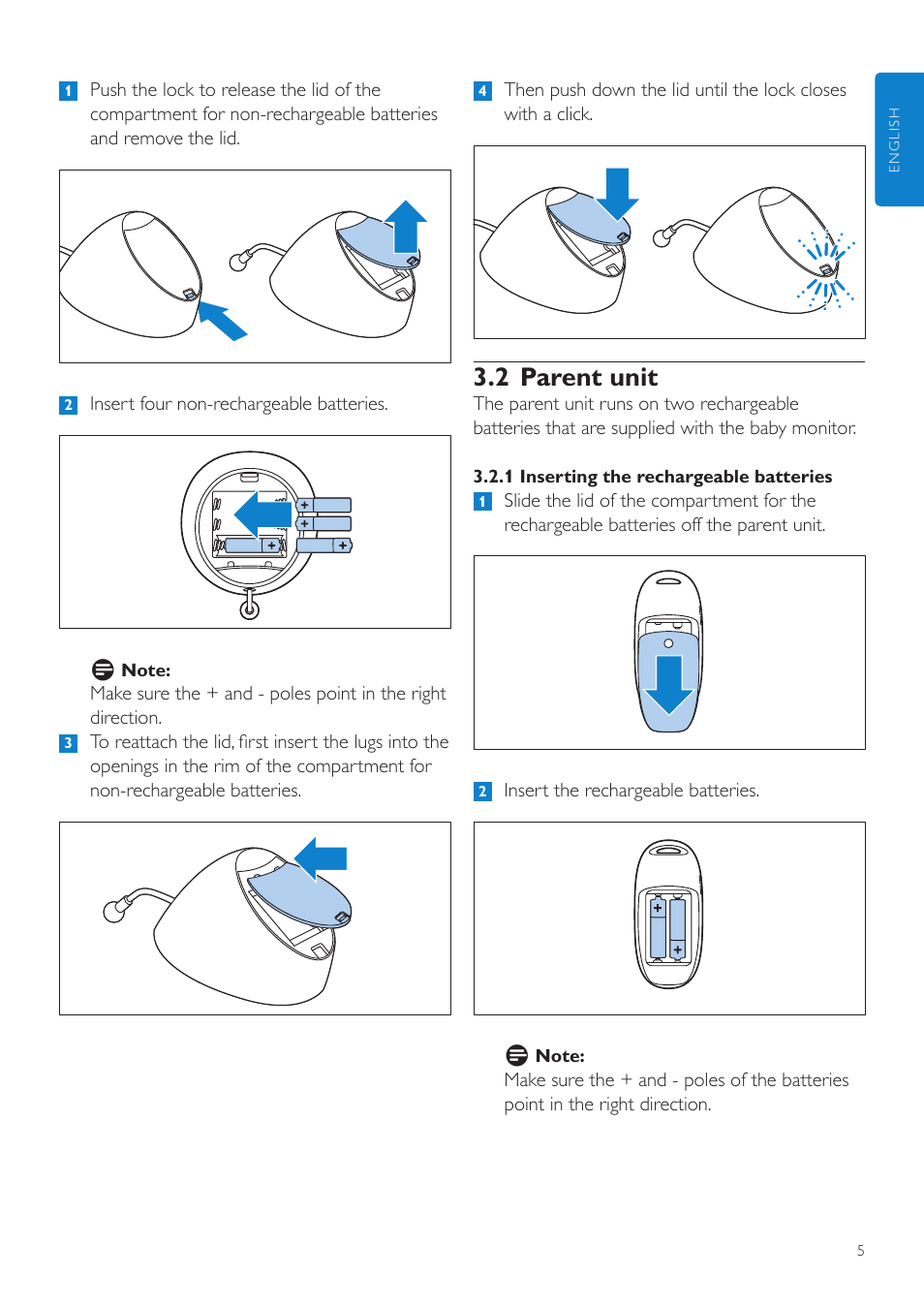 2 parent unit | Philips AVENT Écoute-bébé DECT User Manual | Page 5 / 294