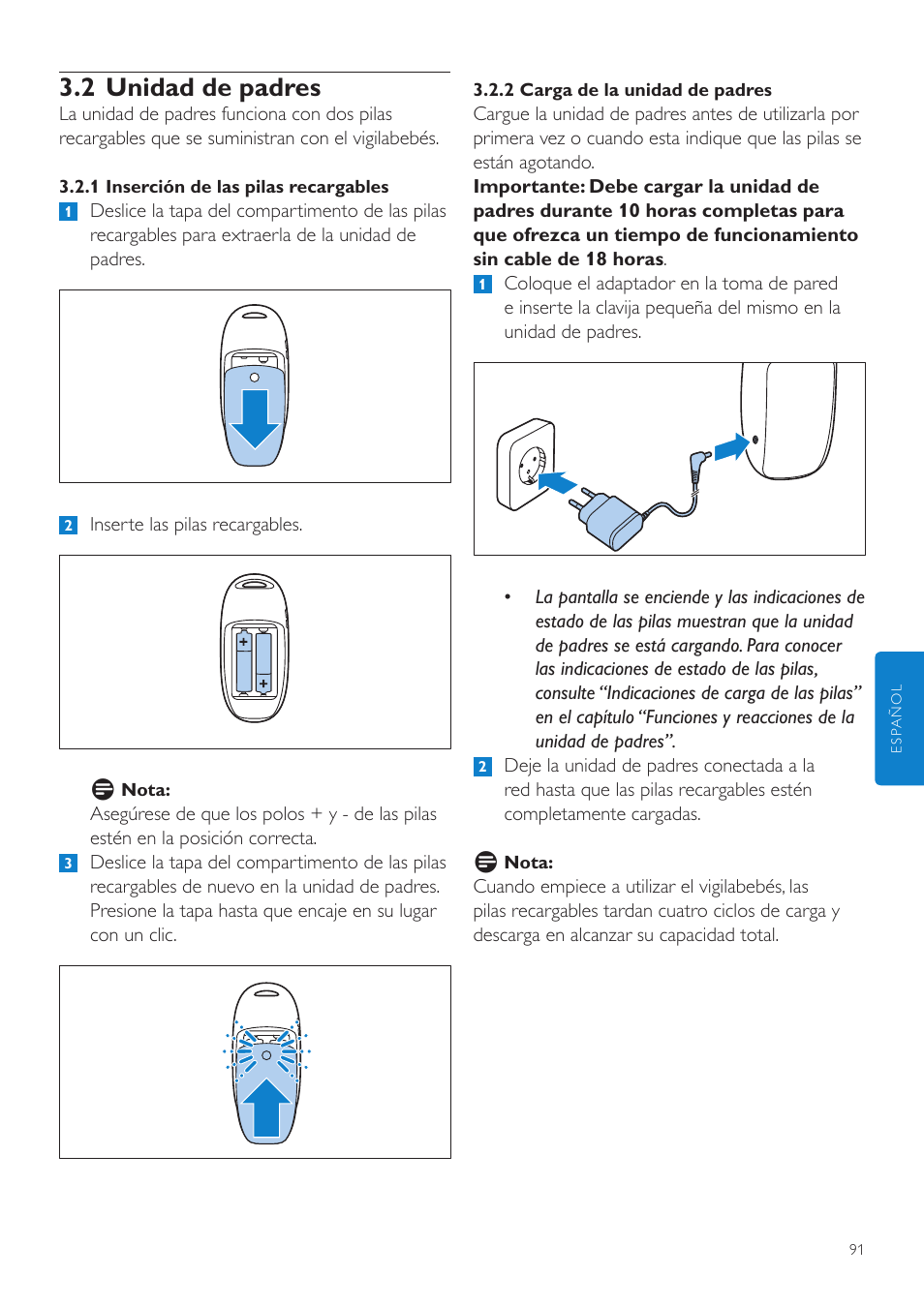 2 unidad de padres | Philips AVENT Écoute-bébé DECT User Manual | Page 91 / 294