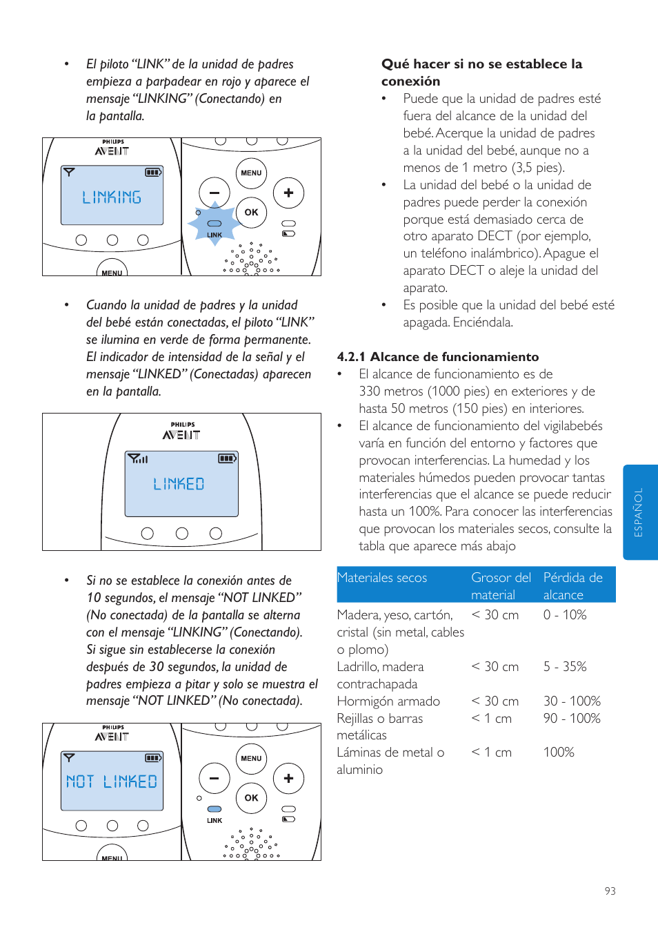Philips AVENT Écoute-bébé DECT User Manual | Page 93 / 294