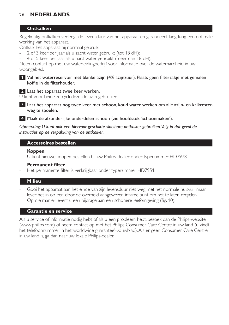 Philips Daily Collection Cafetière une tasse User Manual | Page 26 / 42
