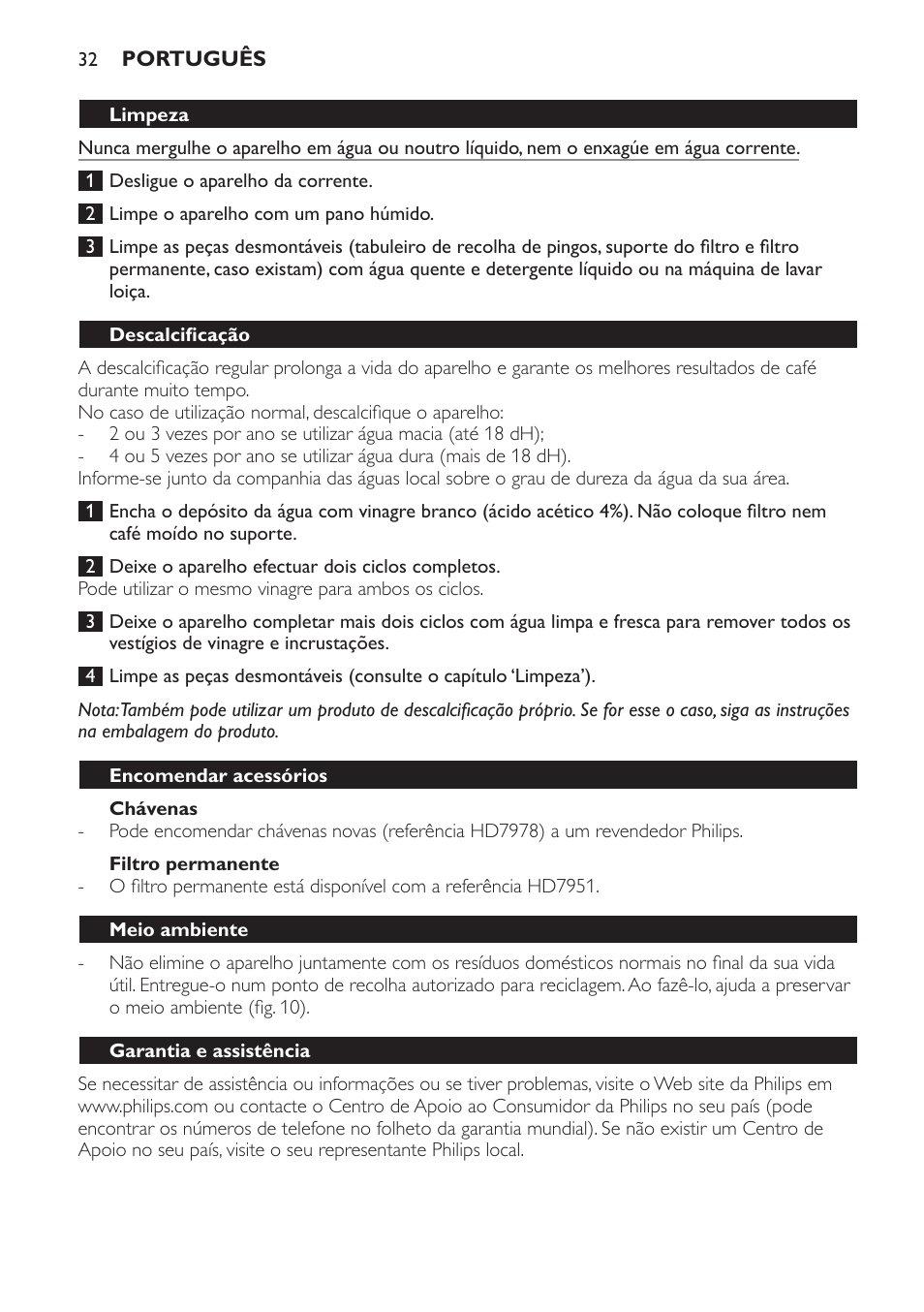 Philips Daily Collection Cafetière une tasse User Manual | Page 32 / 42
