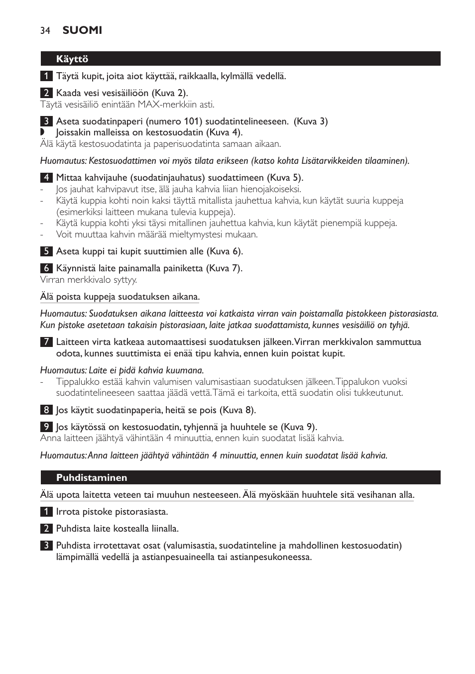 Philips Daily Collection Cafetière une tasse User Manual | Page 34 / 42