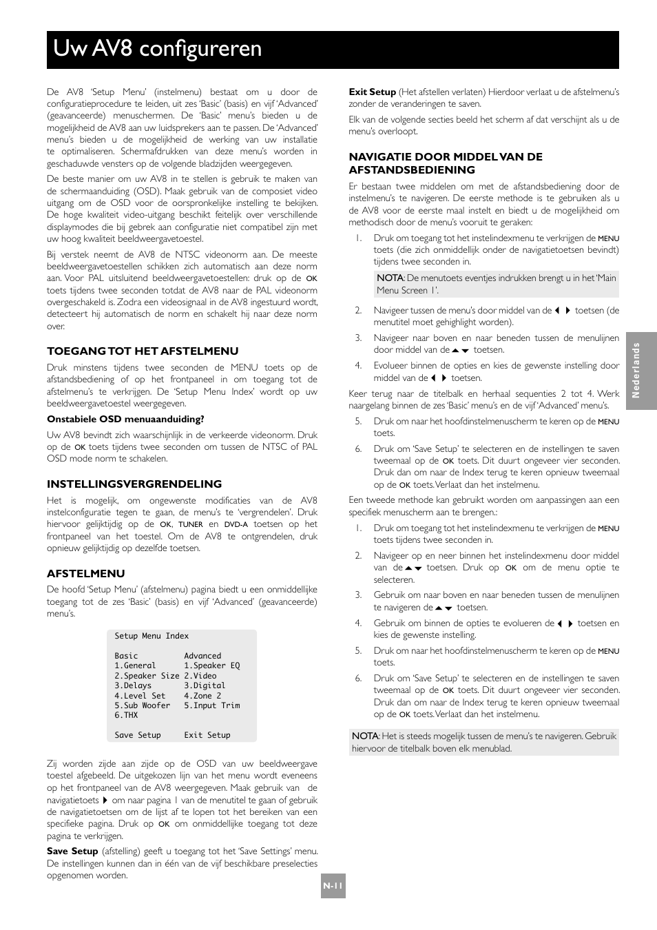 Uw av8 configureren, N-11 | Arcam AV8 User Manual | Page 139 / 176