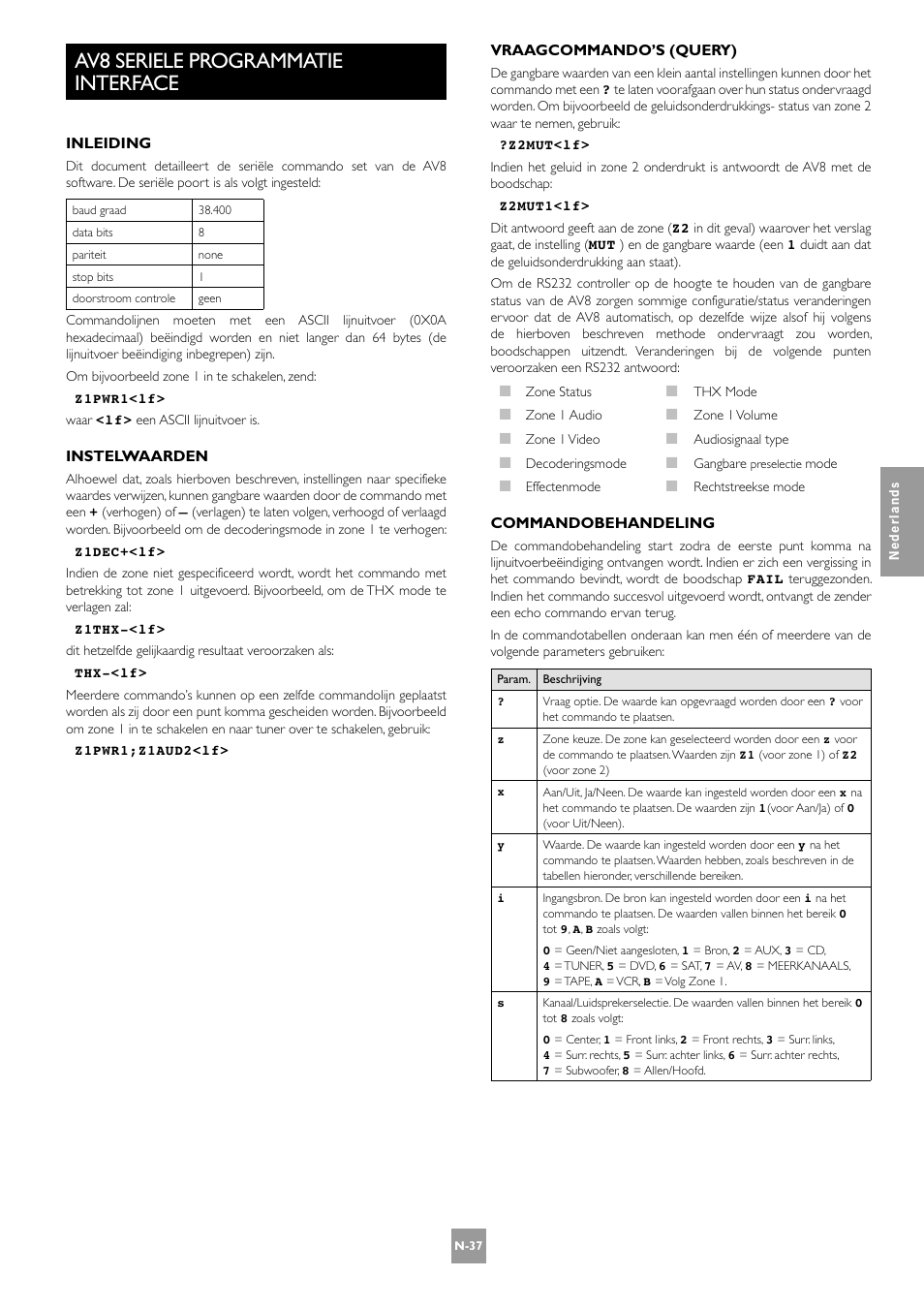 Av8 seriele programmatie interface | Arcam AV8 User Manual | Page 165 / 176