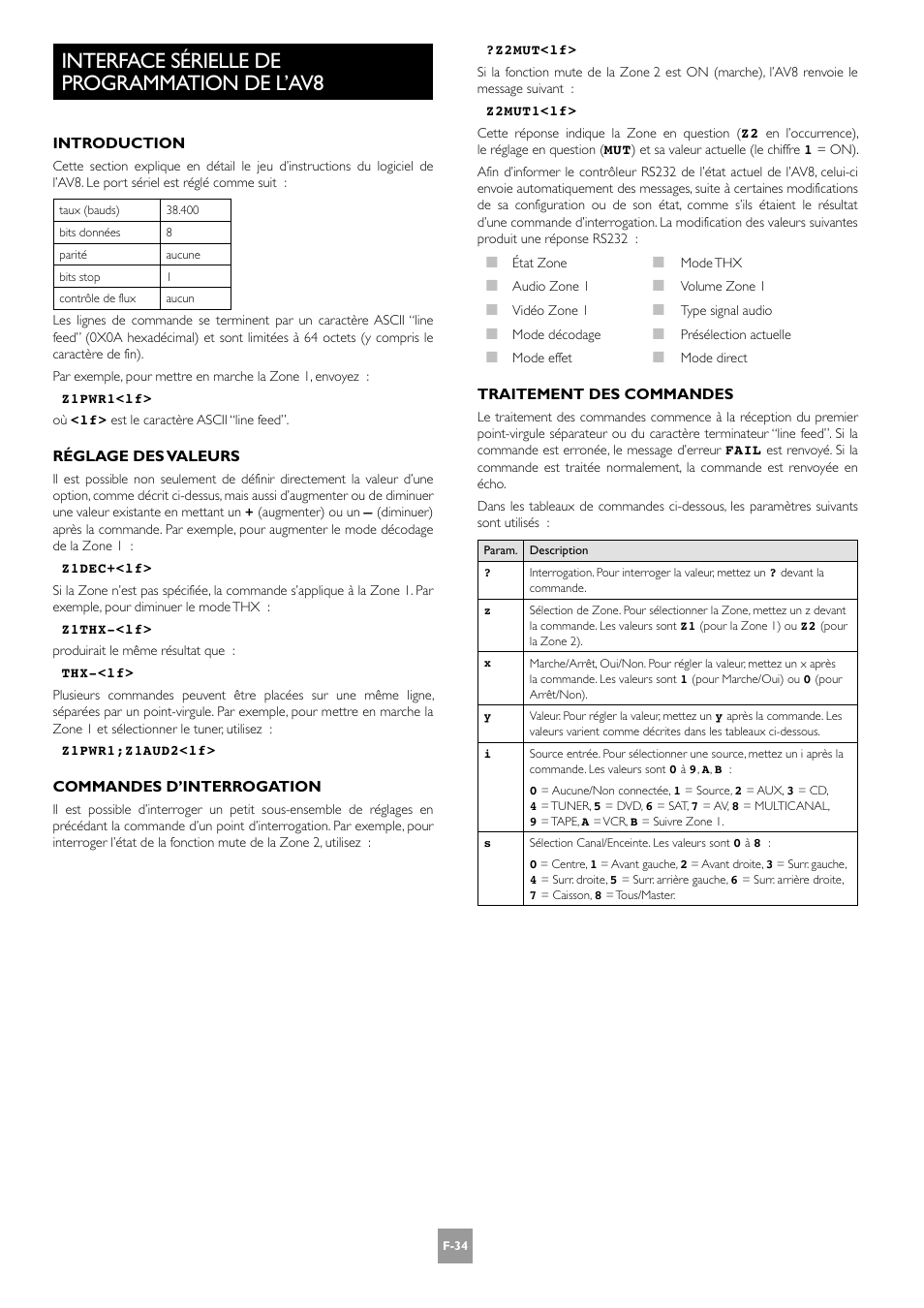 Interface sérielle de programmation de l’av8 | Arcam AV8 User Manual | Page 76 / 176