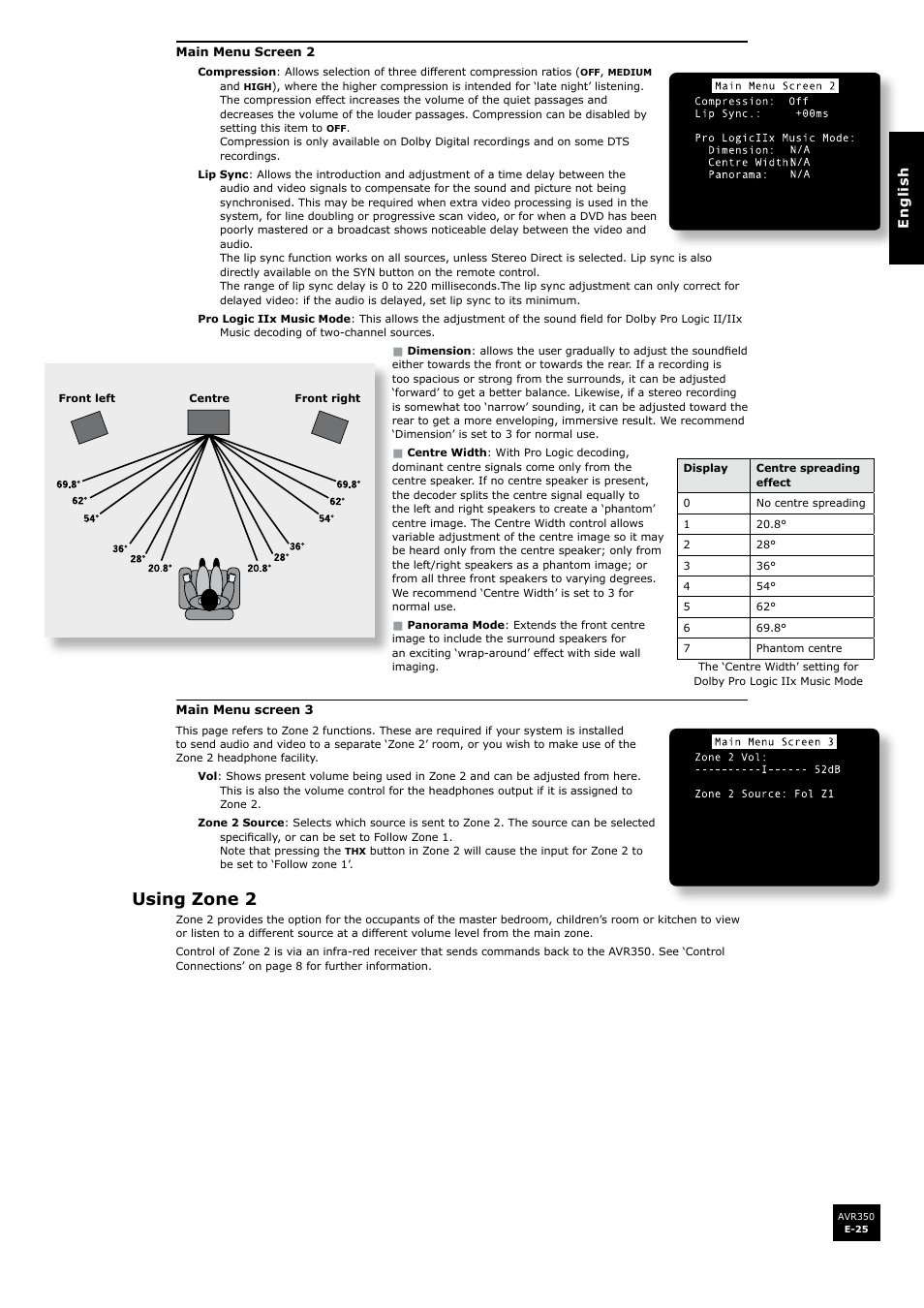 Using zone 2 | Arcam Surround Sound Receiver AVR350 User Manual | Page 25 / 48
