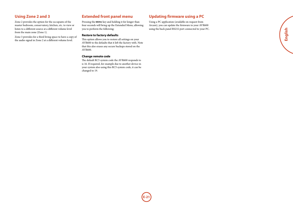 Arcam FMJ AVR600 User Manual | Page 23 / 68