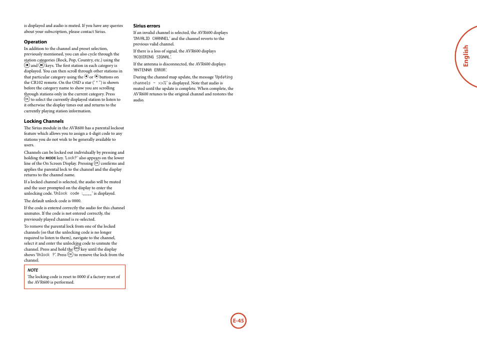 English | Arcam FMJ AVR600 User Manual | Page 47 / 68