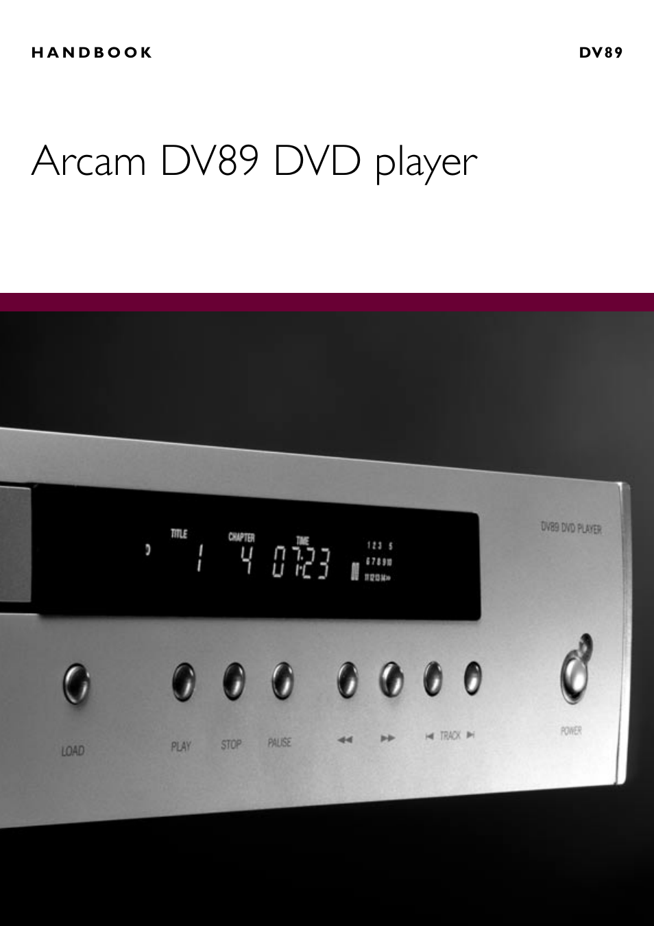 Arcam DV89 DVD player User Manual | 24 pages