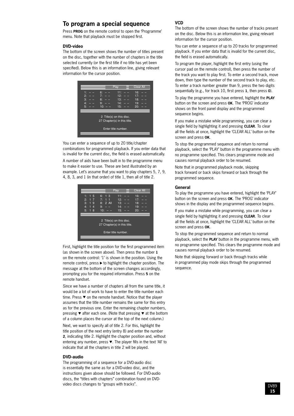 Arcam DV89 DVD player User Manual | Page 15 / 24