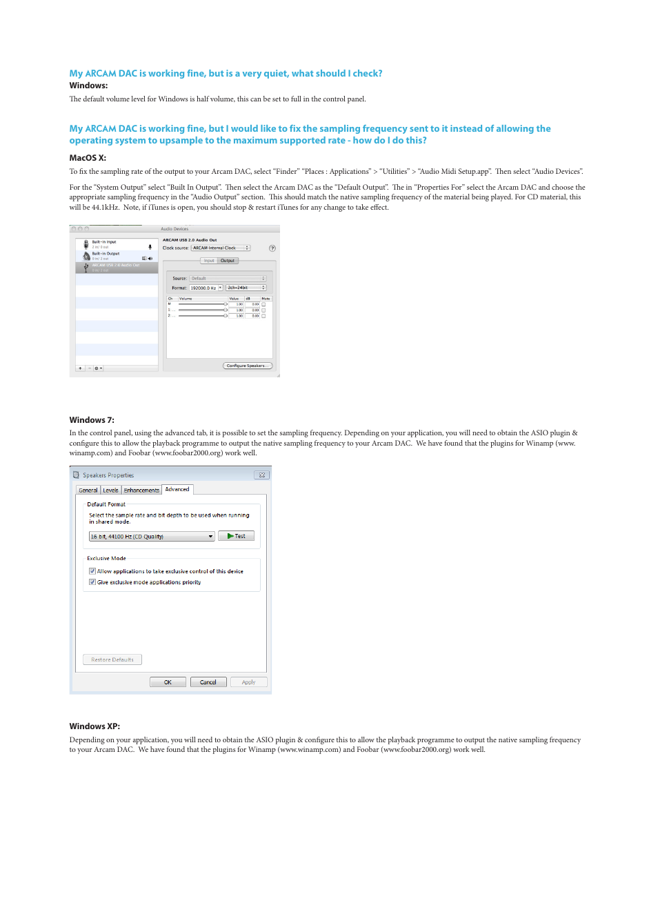 Arcam USB DAC 23425 User Manual | Page 5 / 7