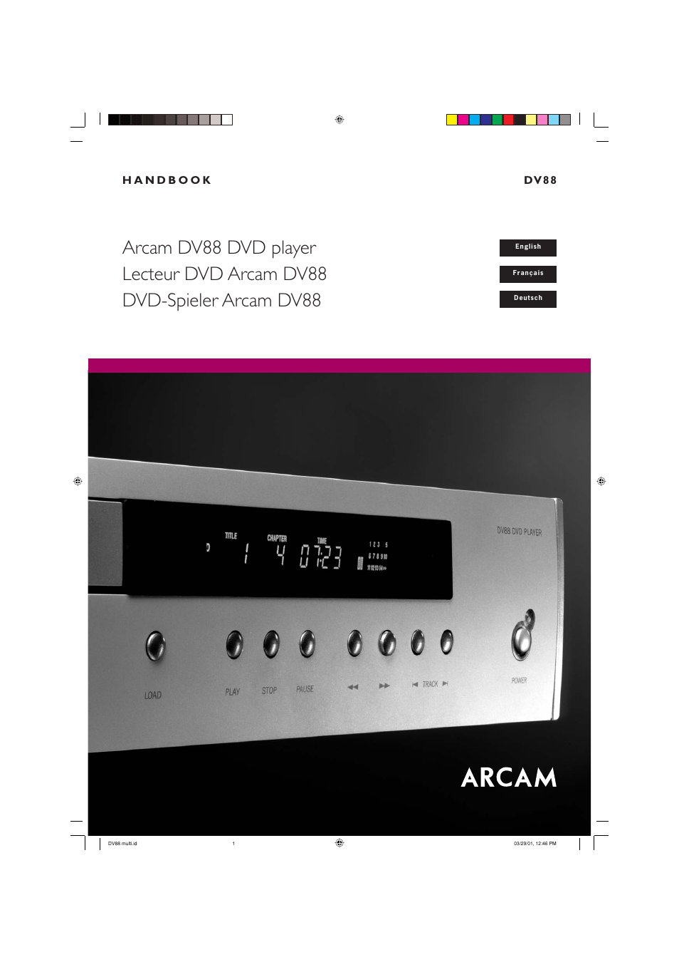 Arcam DVD player DV88 User Manual | 18 pages