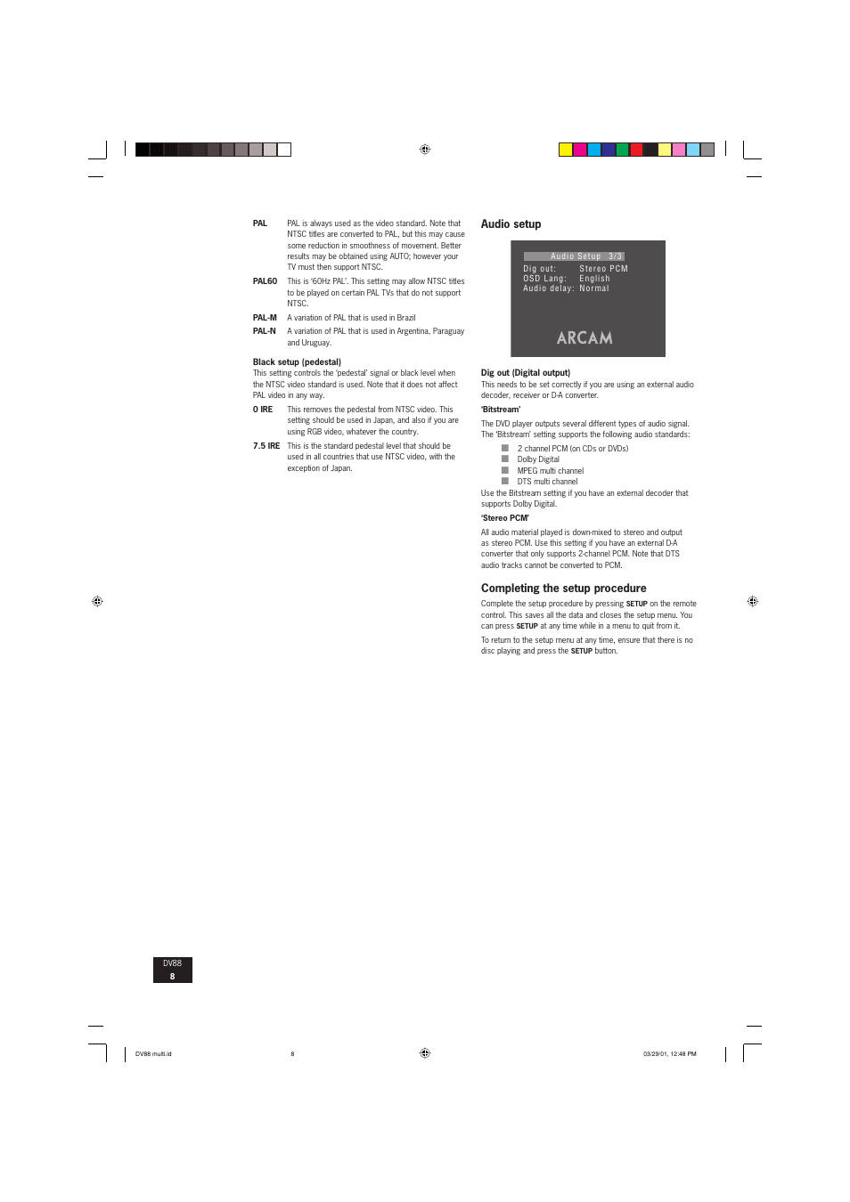 Arcam DVD player DV88 User Manual | Page 8 / 18