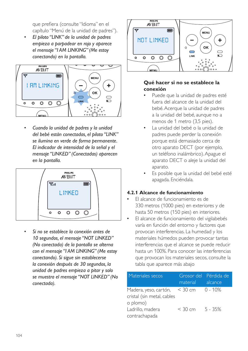 Philips AVENT Écoute-bébé DECT User Manual | Page 104 / 328