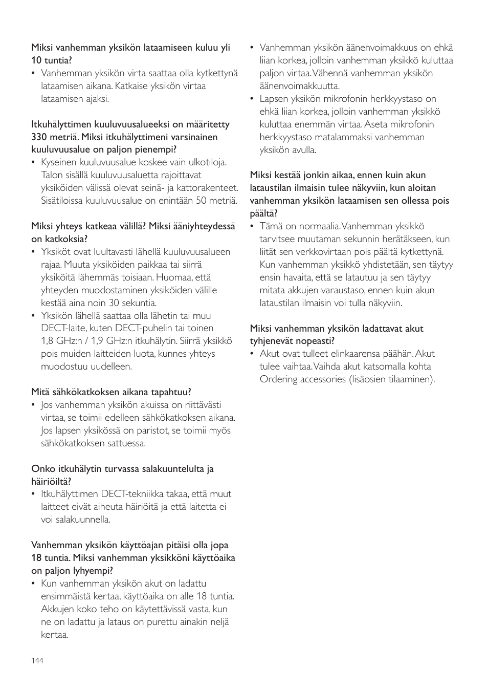 Philips AVENT Écoute-bébé DECT User Manual | Page 144 / 328