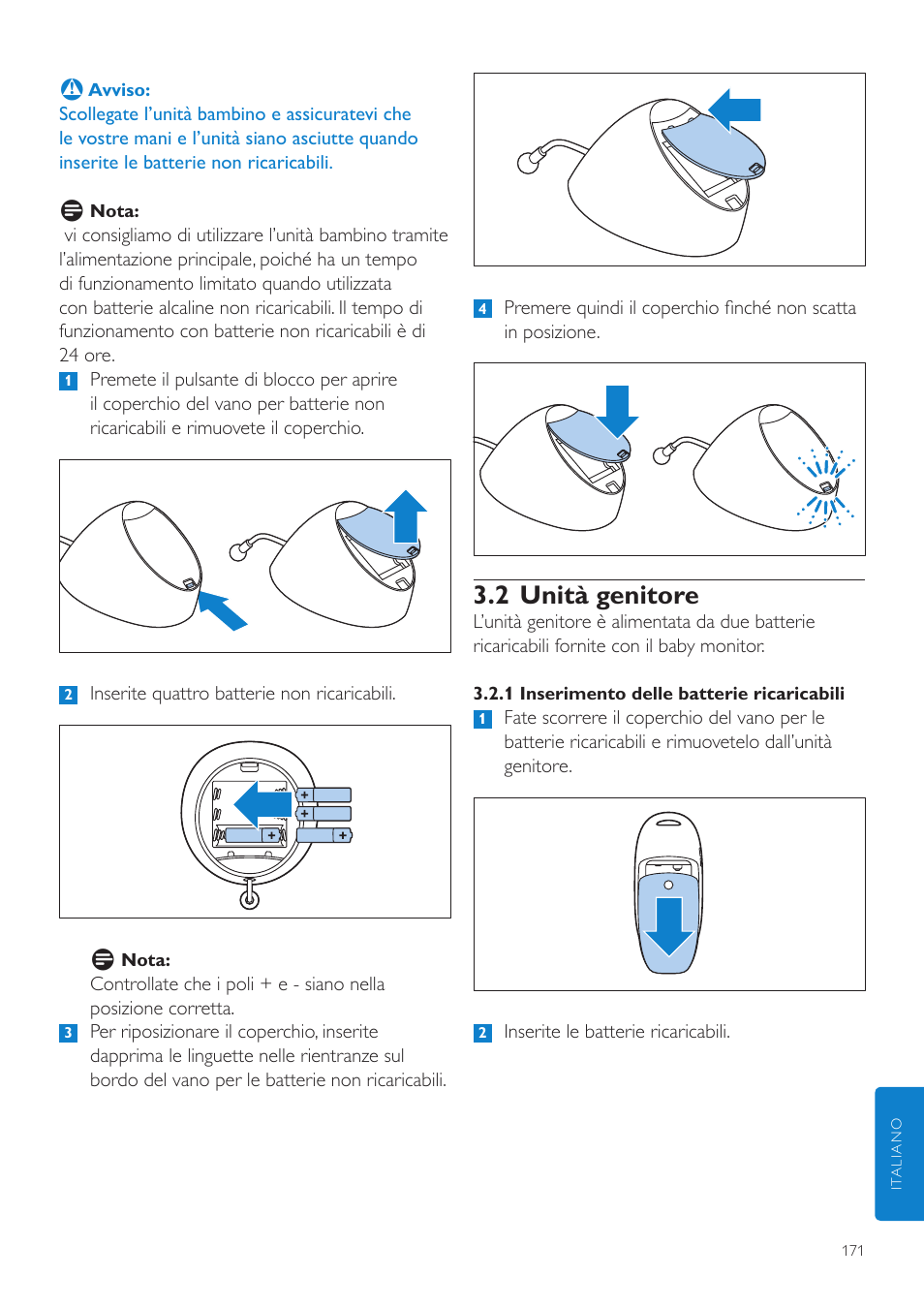 2 unità genitore | Philips AVENT Écoute-bébé DECT User Manual | Page 171 / 328