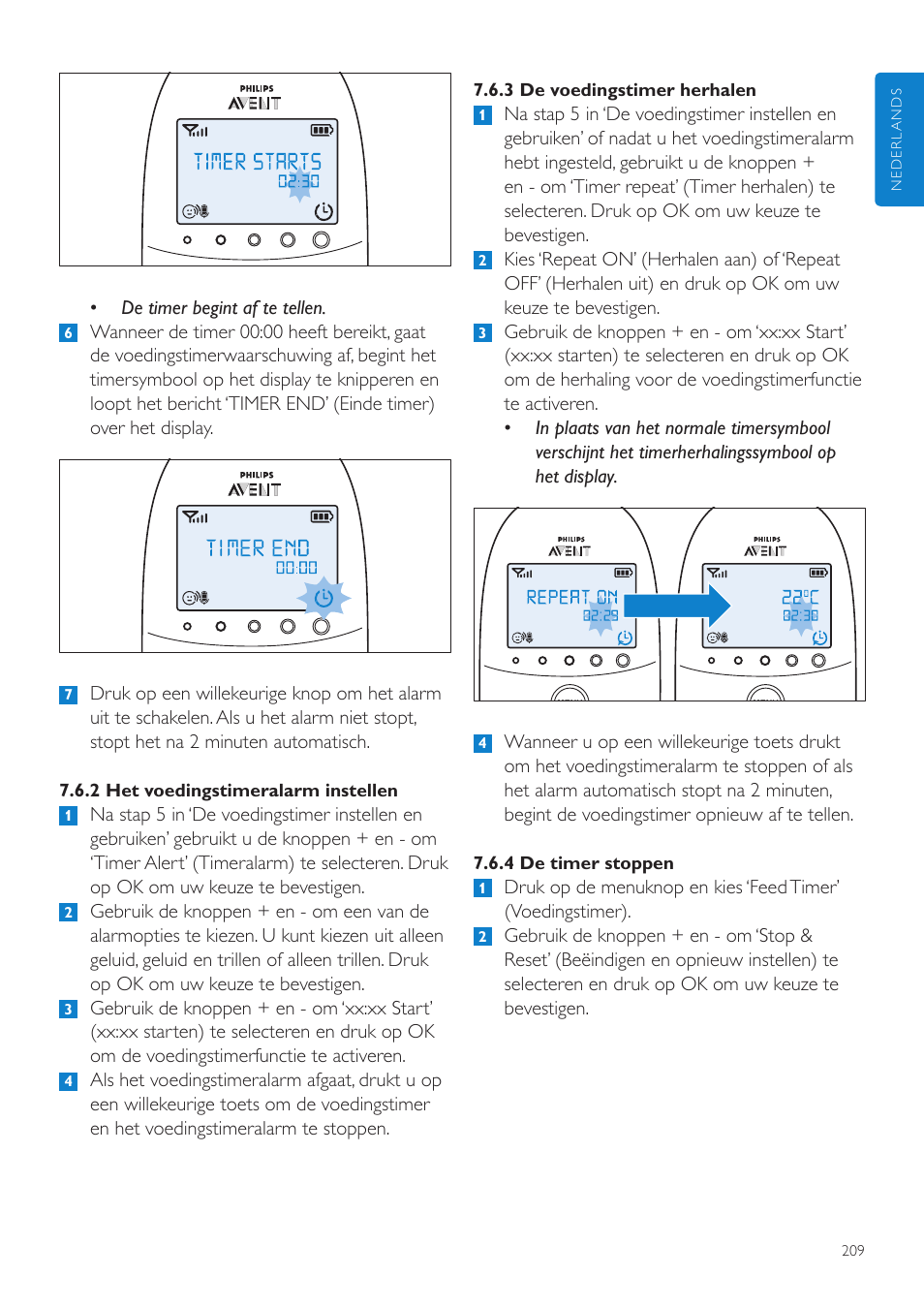 Philips AVENT Écoute-bébé DECT User Manual | Page 209 / 328