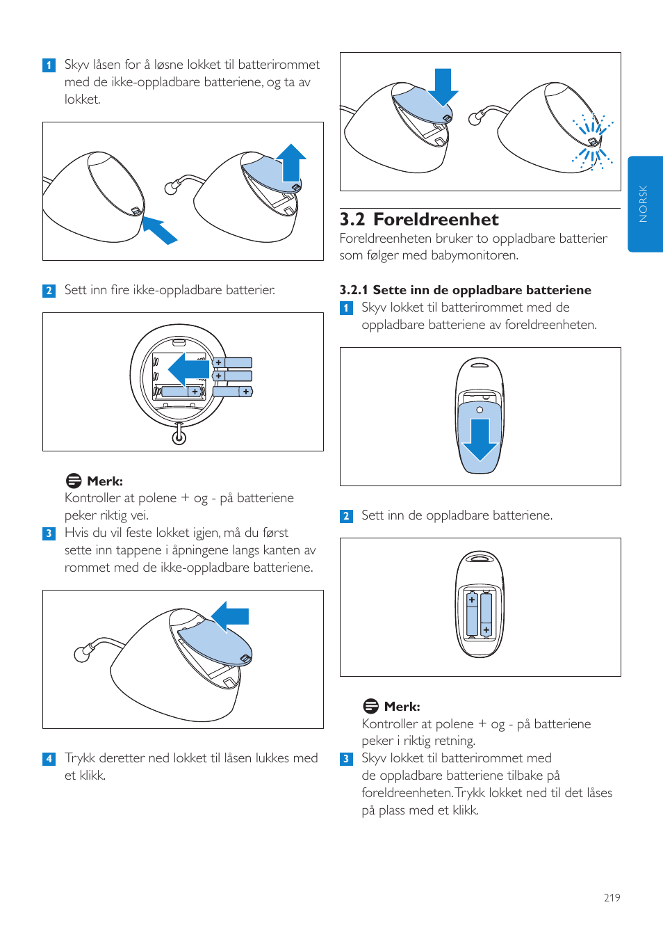 2 foreldreenhet | Philips AVENT Écoute-bébé DECT User Manual | Page 219 / 328