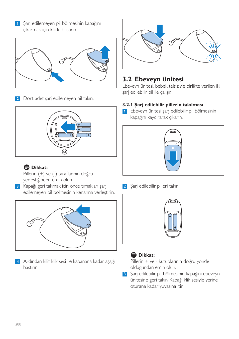 2 ebeveyn ünitesi | Philips AVENT Écoute-bébé DECT User Manual | Page 288 / 328