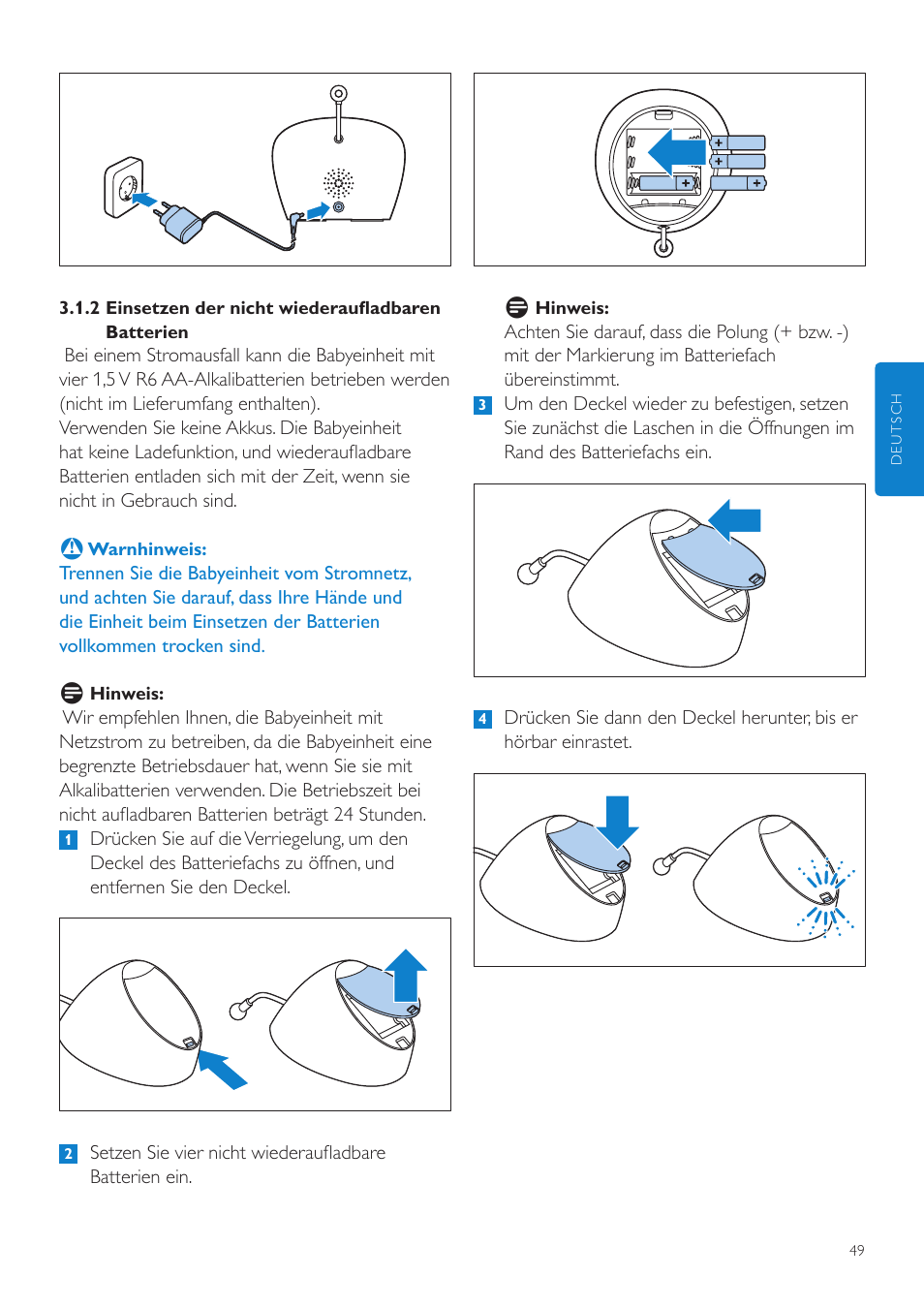 Philips AVENT Écoute-bébé DECT User Manual | Page 49 / 328