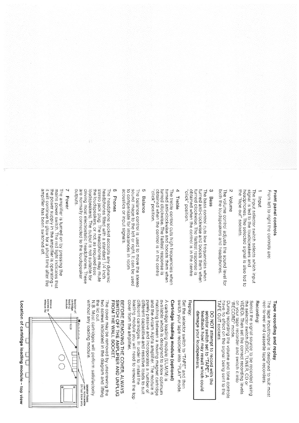 Arcam Alpha Integrated Stereo Amplifier User Manual | Page 3 / 6