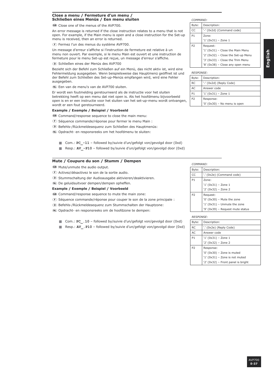 Arcam AVP700 User Manual | Page 37 / 43