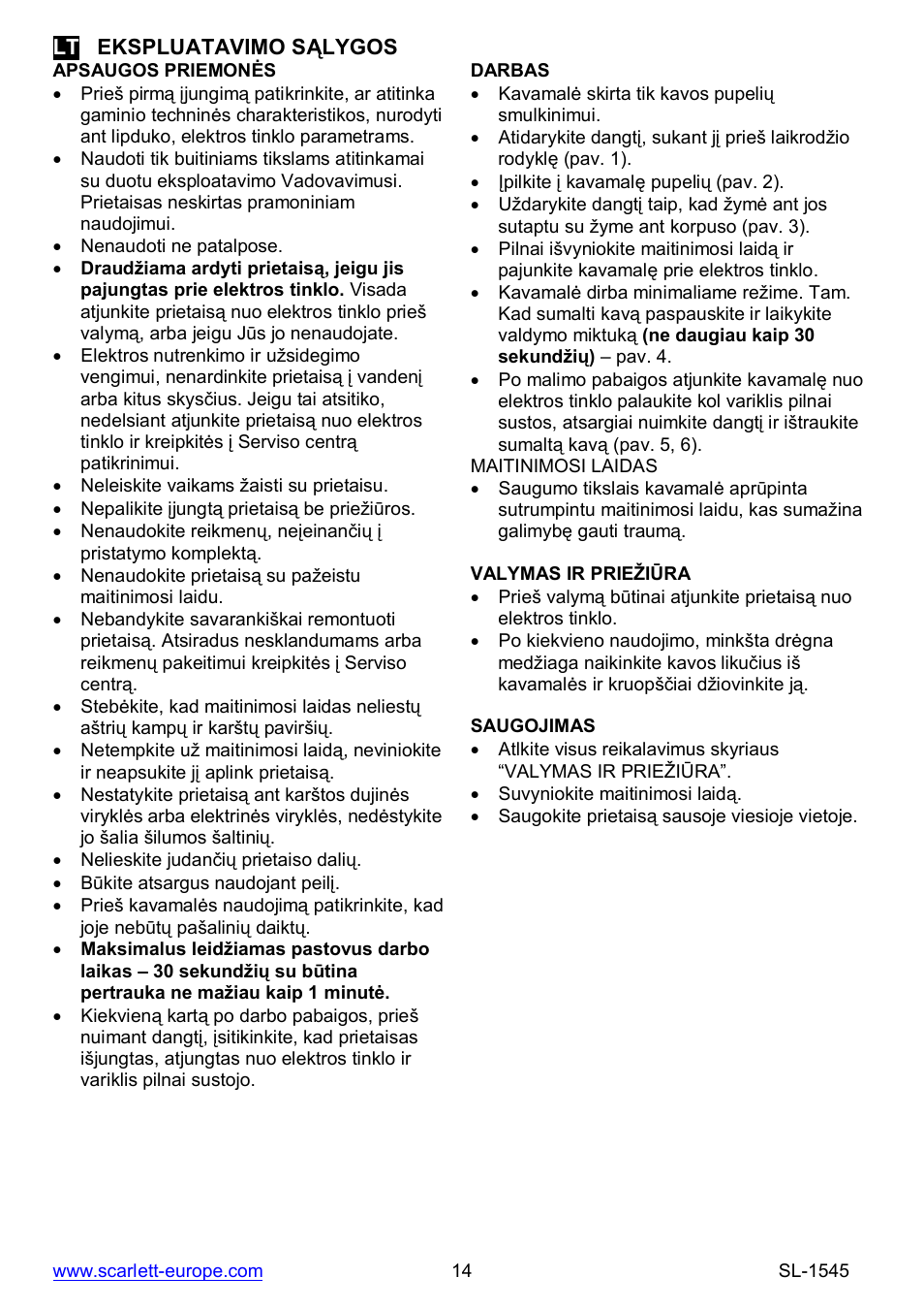 Scarlett SL-1545 User Manual | Page 14 / 18