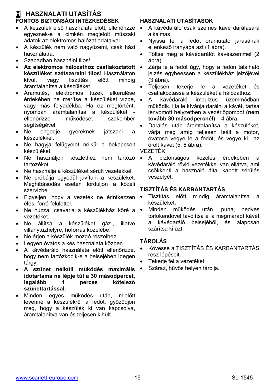 Scarlett SL-1545 User Manual | Page 15 / 18