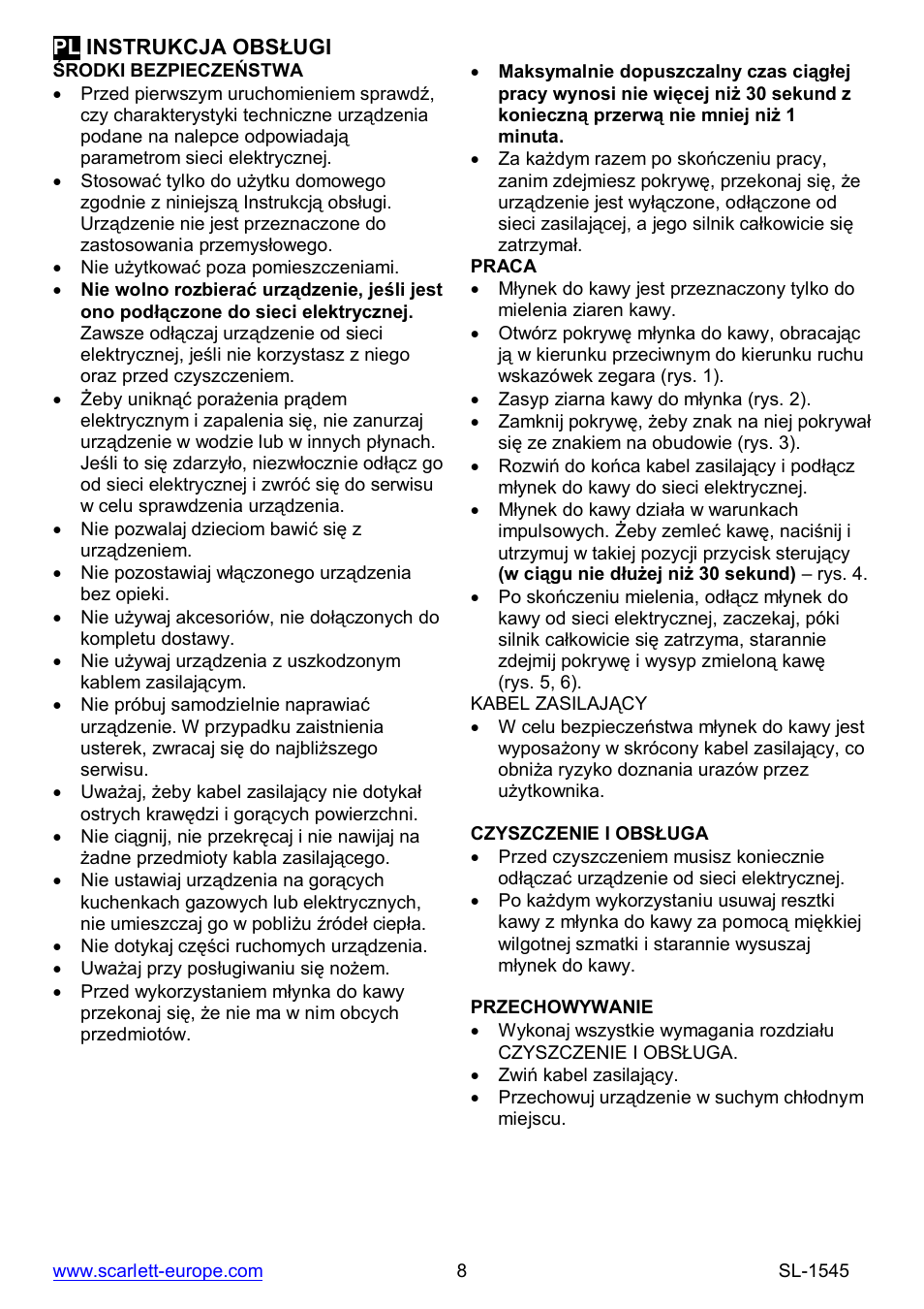 Scarlett SL-1545 User Manual | Page 8 / 18