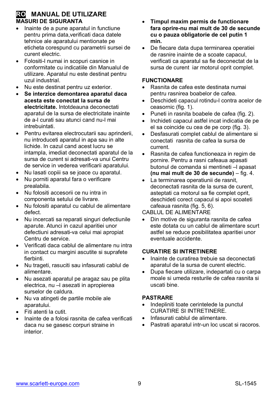 Scarlett SL-1545 User Manual | Page 9 / 18