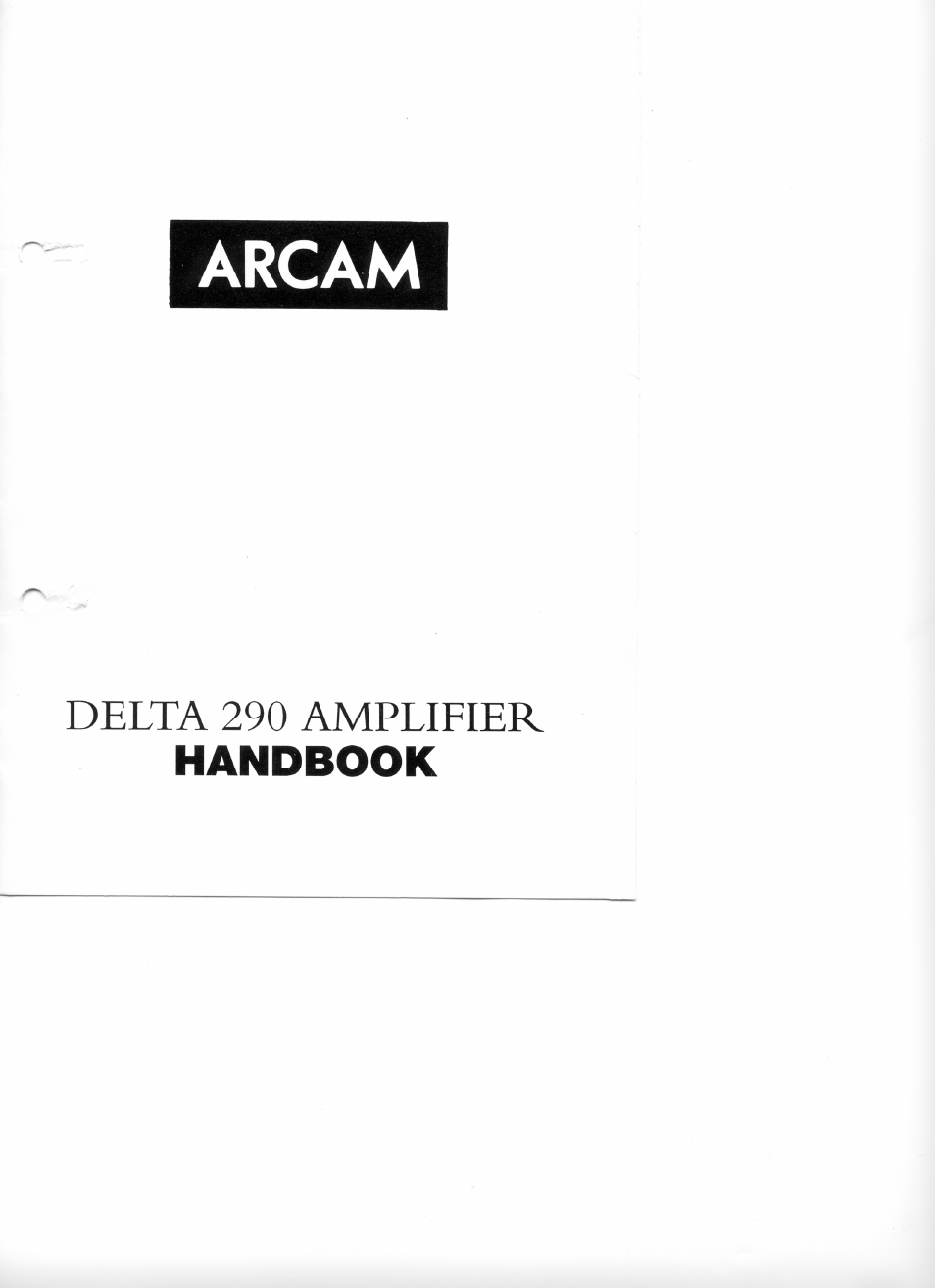 Arcam Delta 290 User Manual | 7 pages