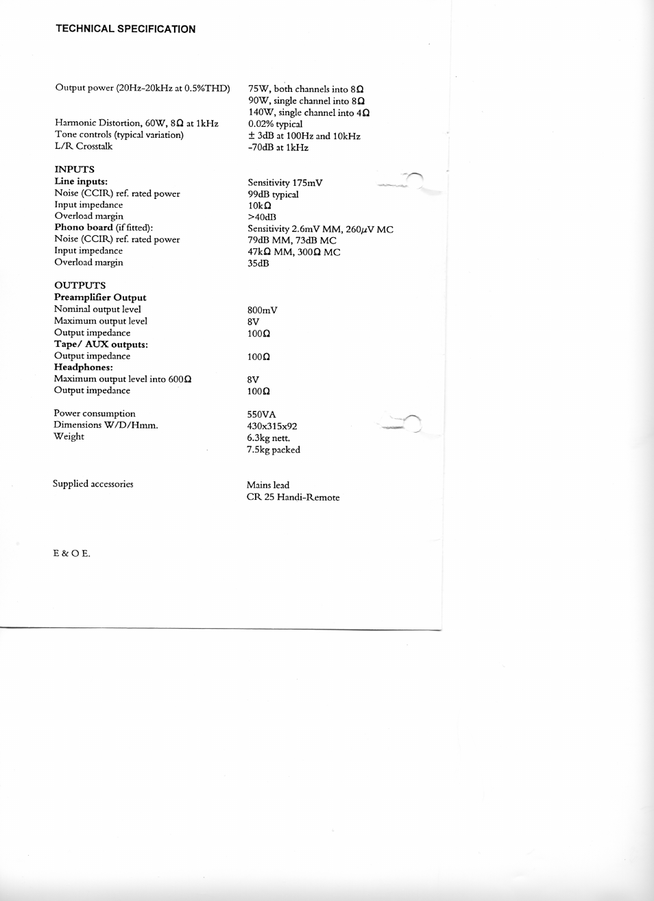 Loon | Arcam Delta 290 User Manual | Page 2 / 7