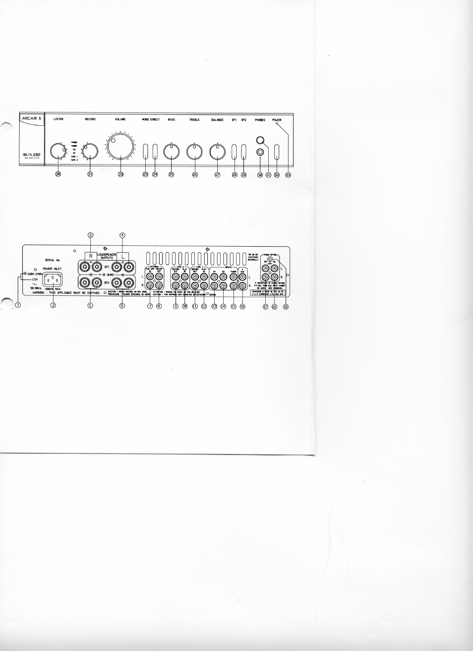 Arcam Delta 290 User Manual | Page 3 / 7