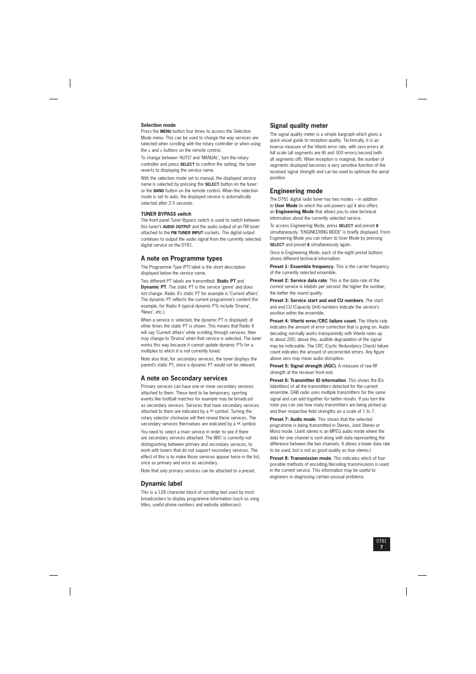 Arcam digital radio tuner DT81 User Manual | Page 7 / 12