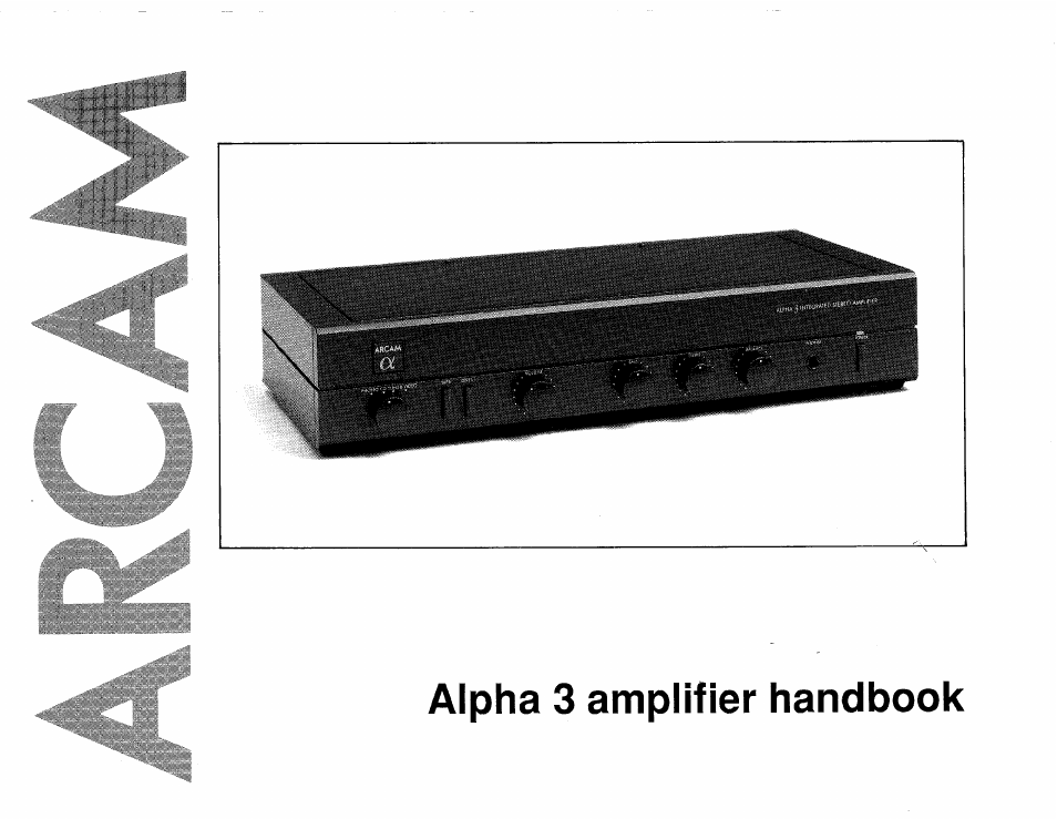 Arcam Alpha 3 User Manual | 9 pages