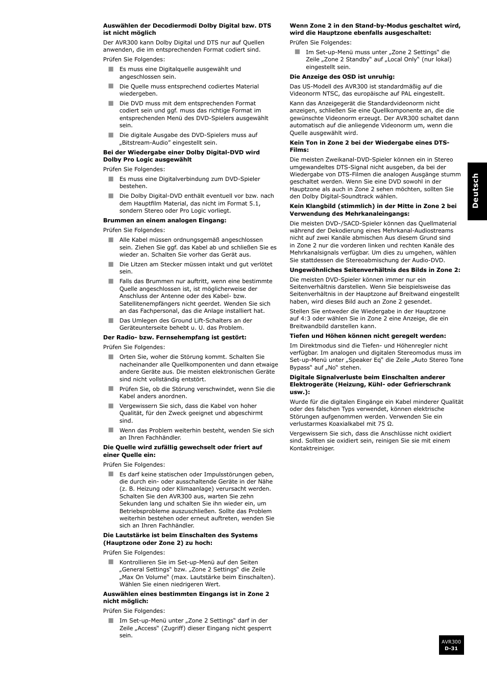 Arcam surround sound receiver AVR300 User Manual | Page 115 / 160