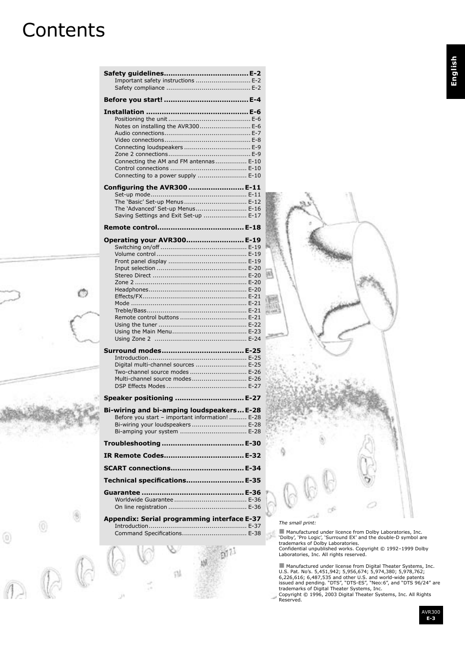 Arcam surround sound receiver AVR300 User Manual | Page 3 / 160