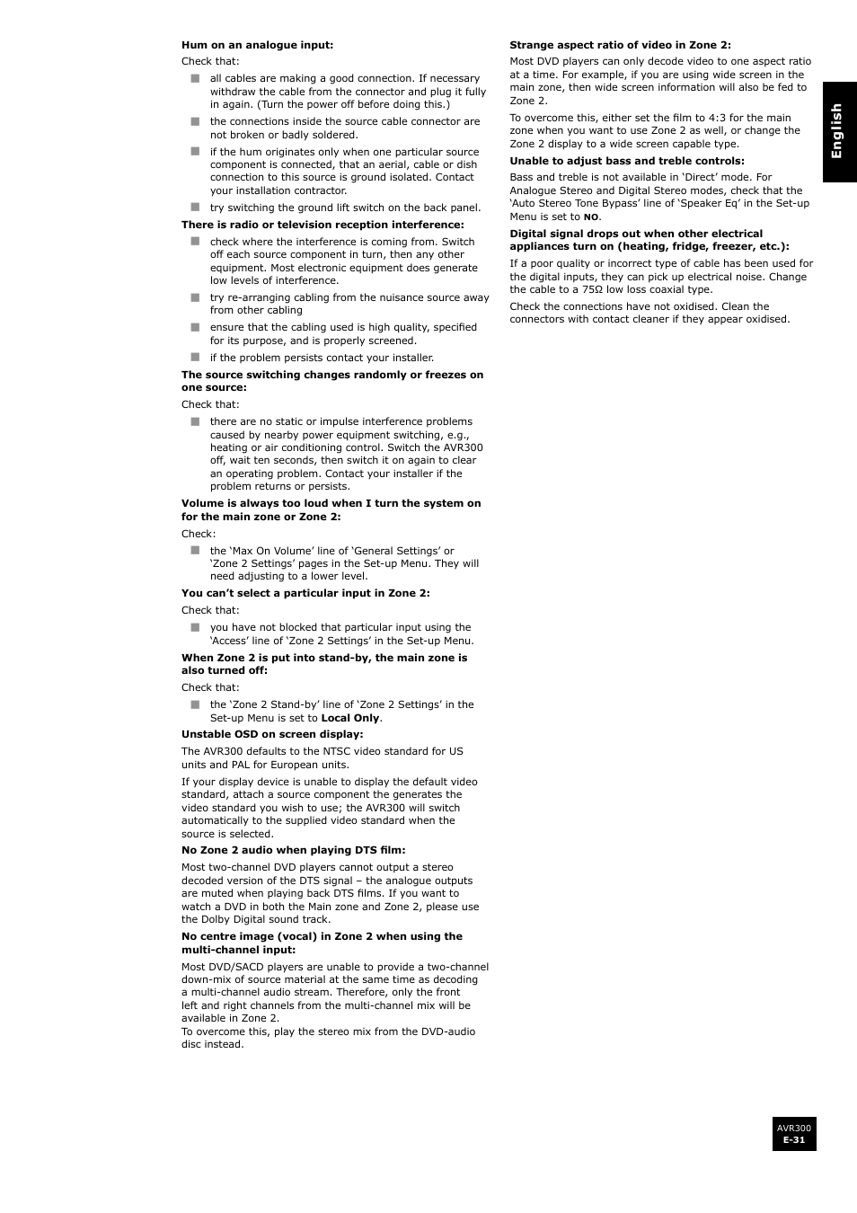 Arcam surround sound receiver AVR300 User Manual | Page 31 / 160