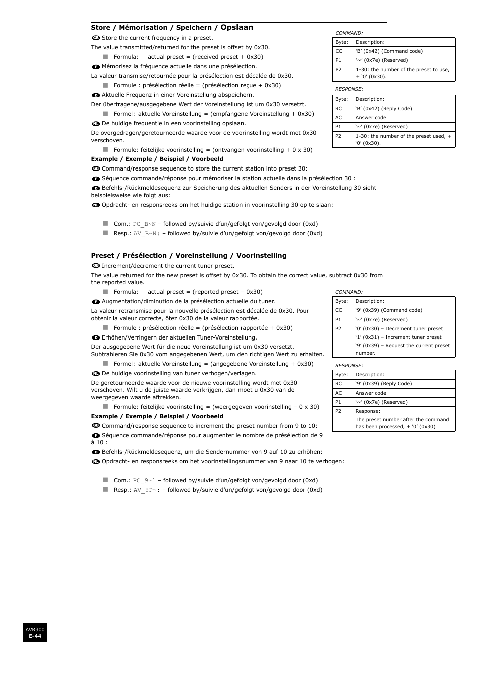Arcam surround sound receiver AVR300 User Manual | Page 44 / 160