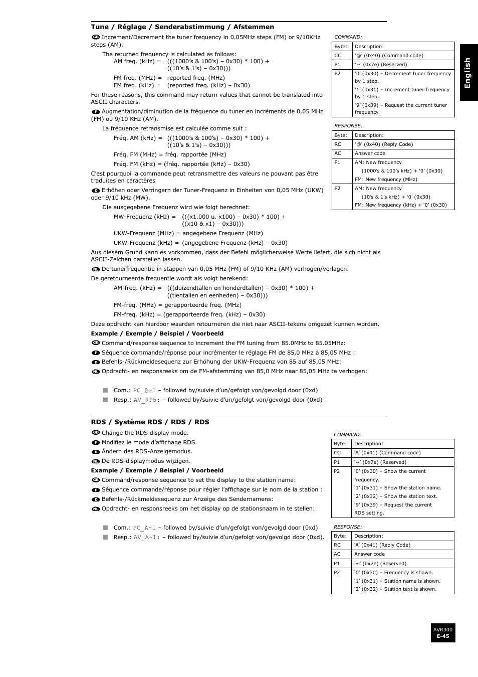 Arcam surround sound receiver AVR300 User Manual | Page 45 / 160