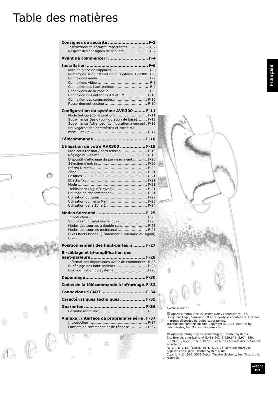 Arcam surround sound receiver AVR300 User Manual | Page 49 / 160