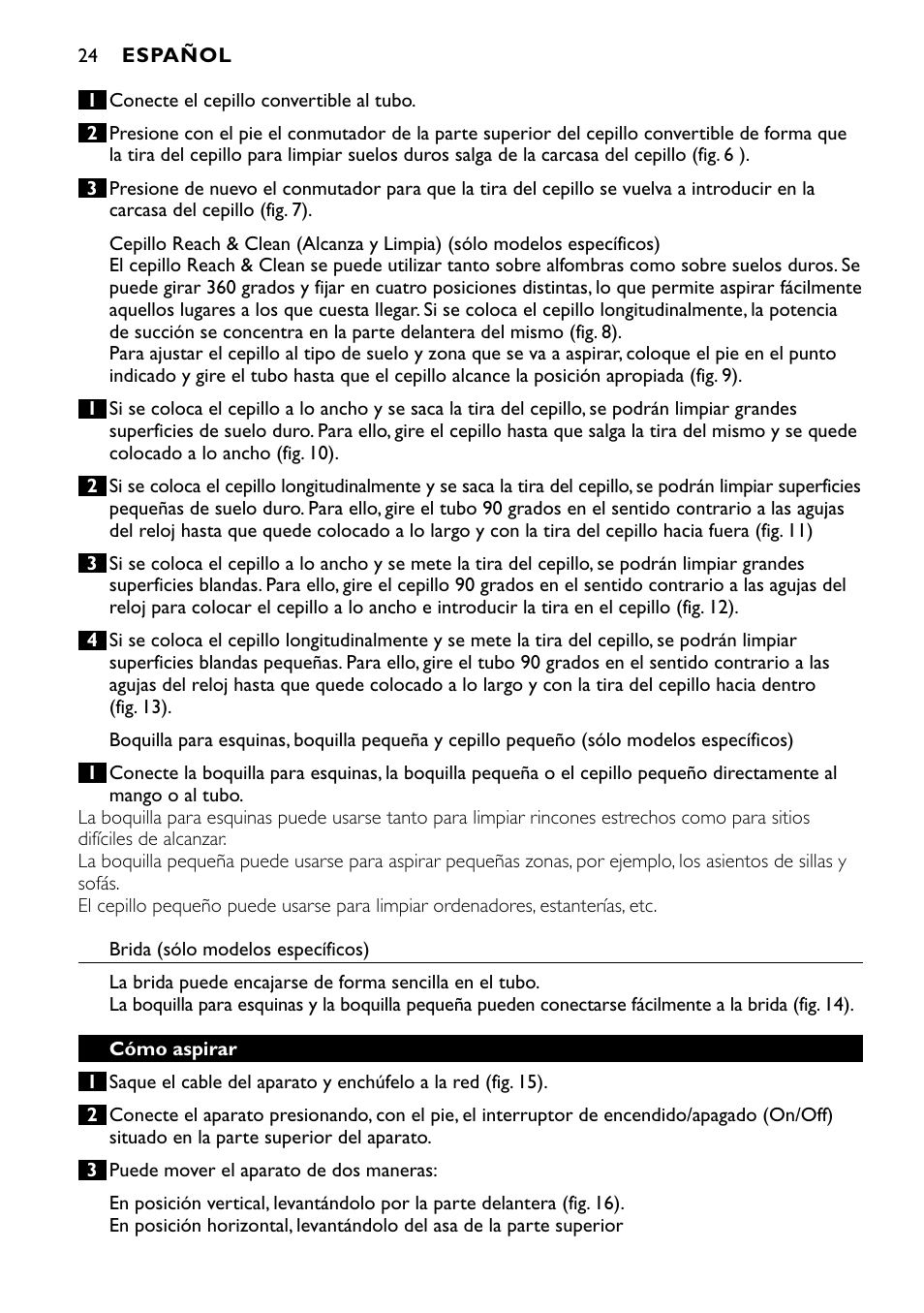 Philips Aspirateur avec sac User Manual | Page 24 / 64