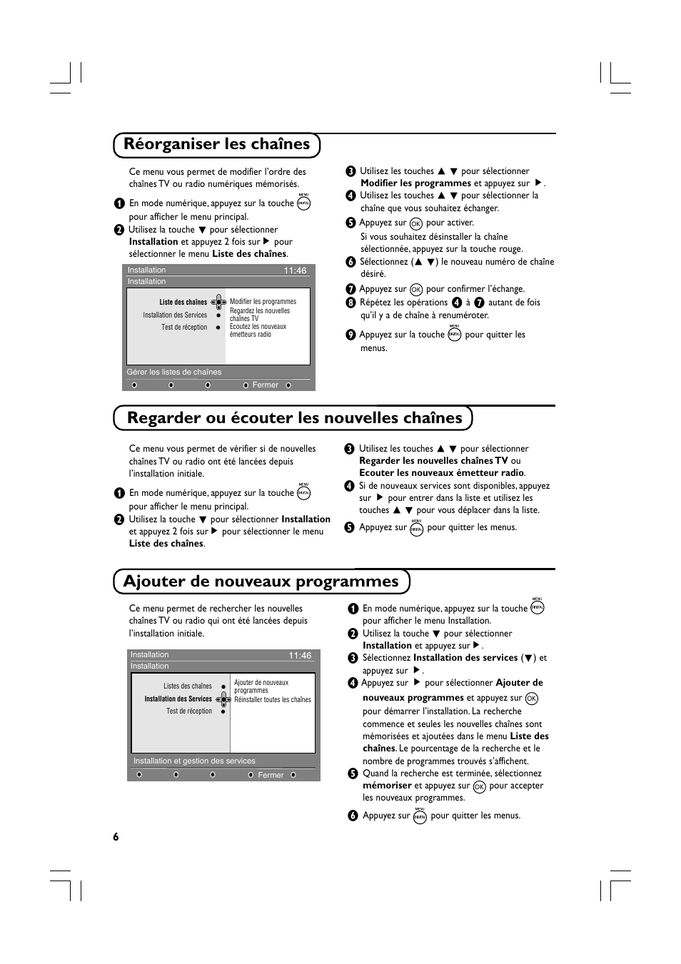 Ajouter de nouveaux programmes | Philips Téléviseur écran plat numérique à écran large User Manual | Page 28 / 144