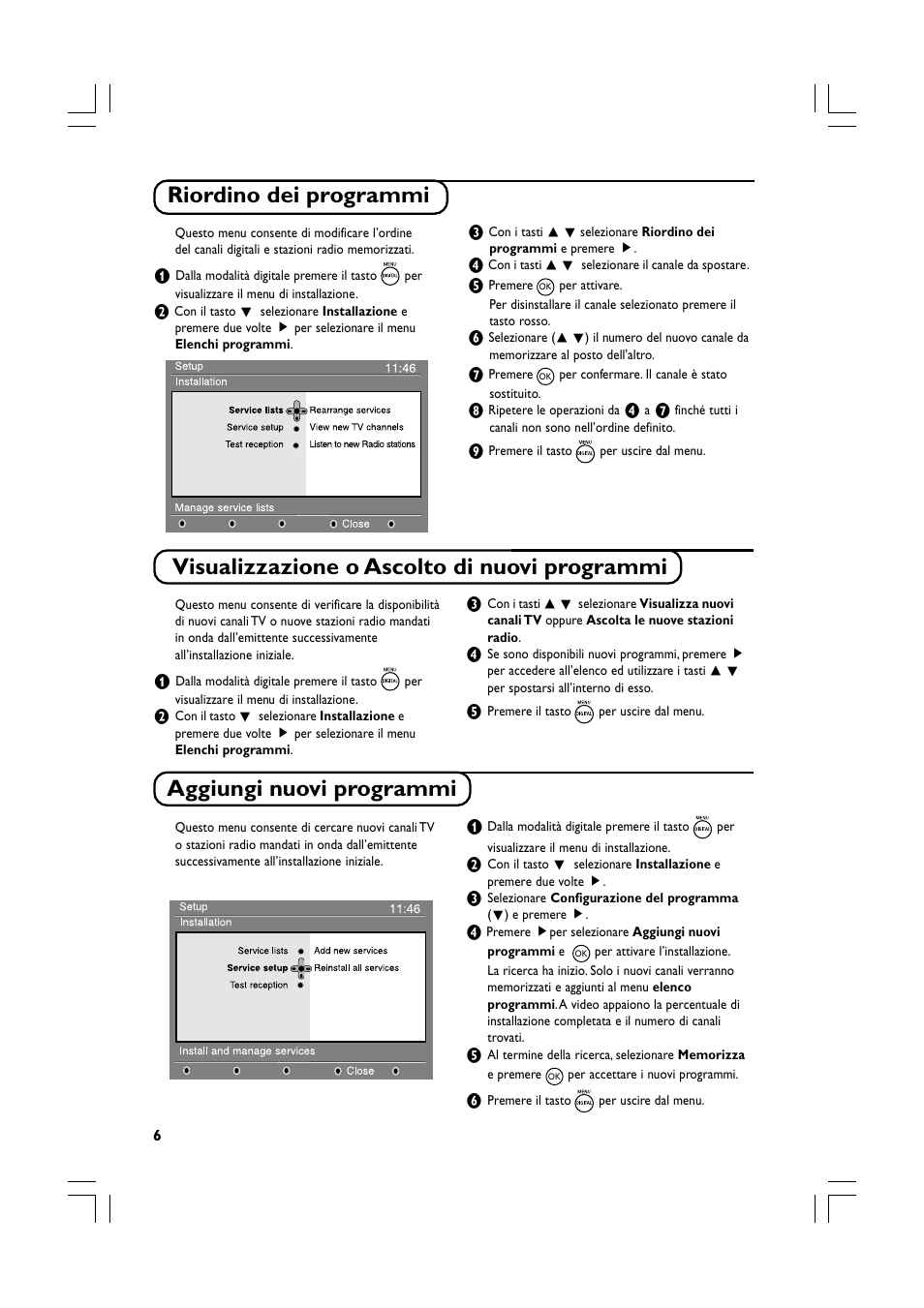 Aggiungi nuovi programmi | Philips Téléviseur écran plat numérique à écran large User Manual | Page 68 / 144