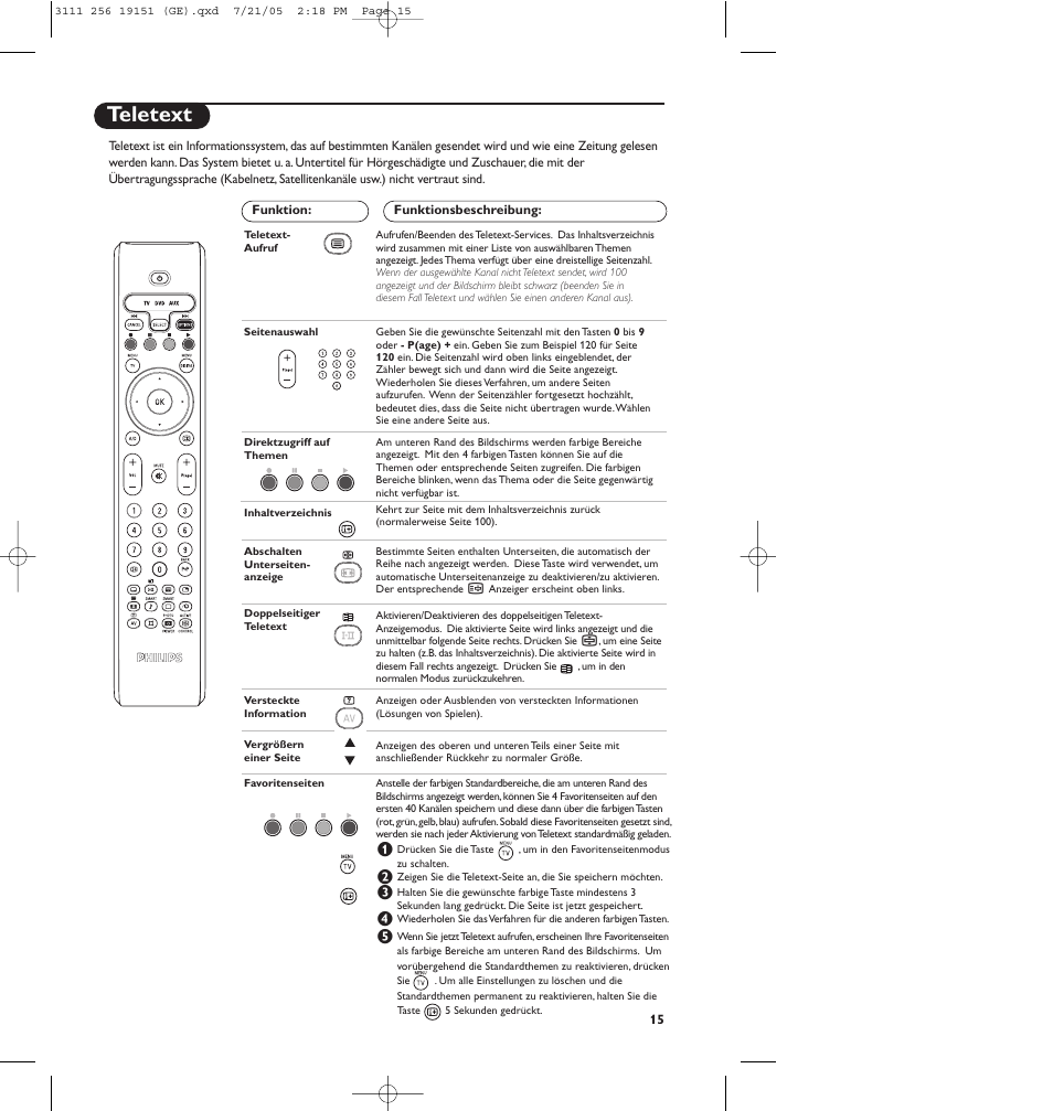 Teletext | Philips Téléviseur écran plat numérique à écran large User Manual | Page 97 / 144