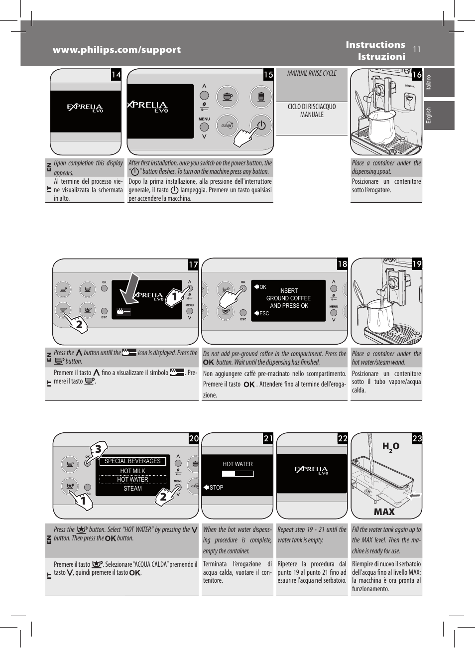 Omax | Philips Saeco Exprelia Evo Machine espresso Super Automatique User Manual | Page 11 / 60