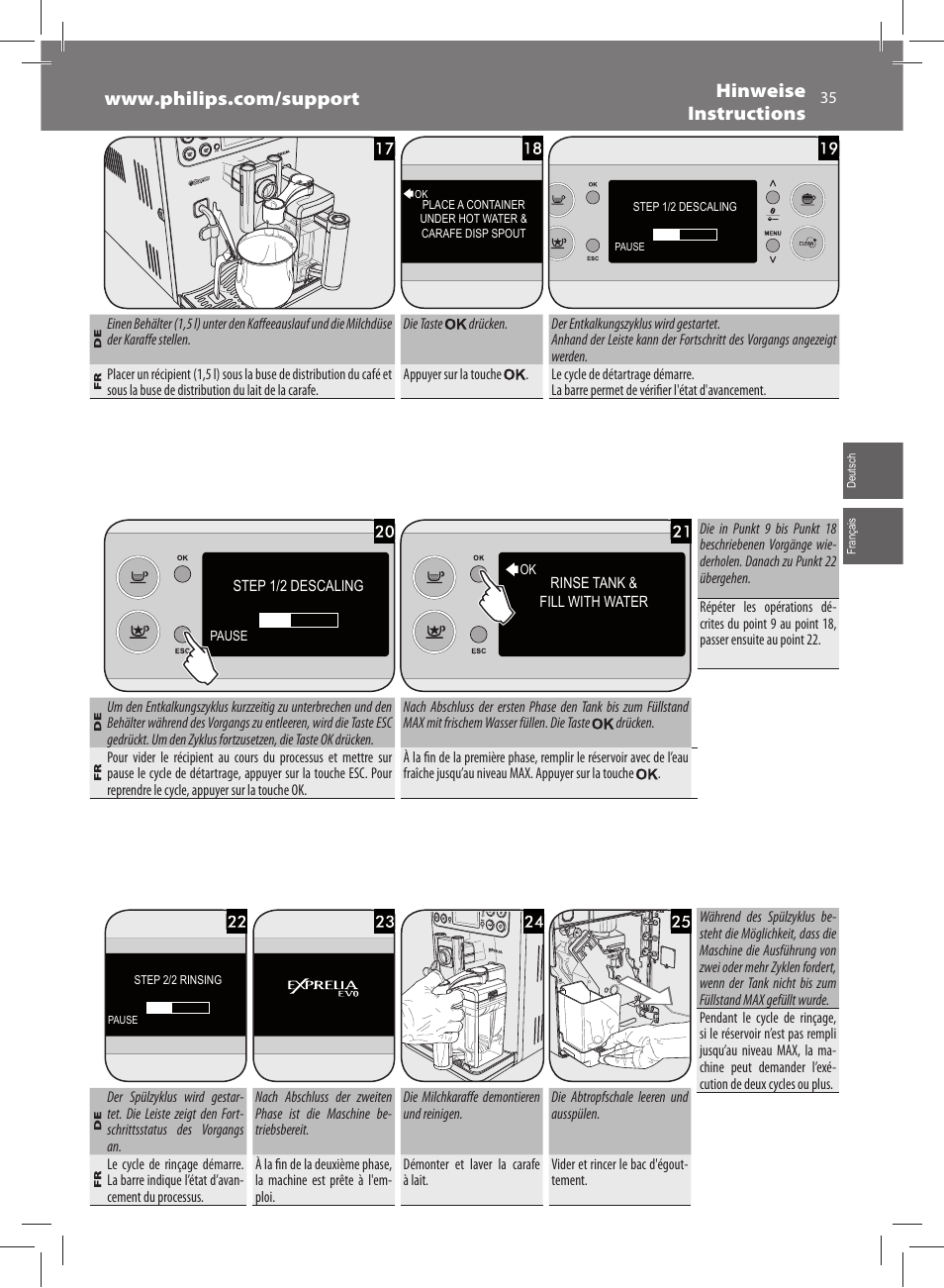Philips Saeco Exprelia Evo Machine espresso Super Automatique User Manual | Page 35 / 60