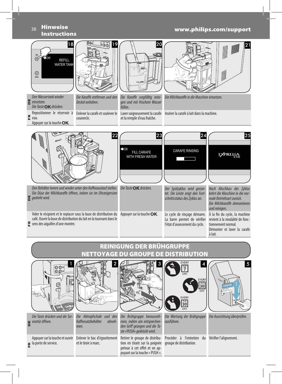 Philips Saeco Exprelia Evo Machine espresso Super Automatique User Manual | Page 38 / 60