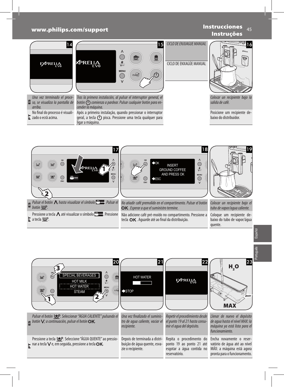 Omax | Philips Saeco Exprelia Evo Machine espresso Super Automatique User Manual | Page 45 / 60